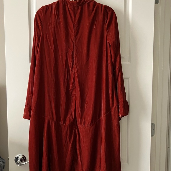 Free People Orange Red Velvet Duster Jacket - Picture 3 of 7